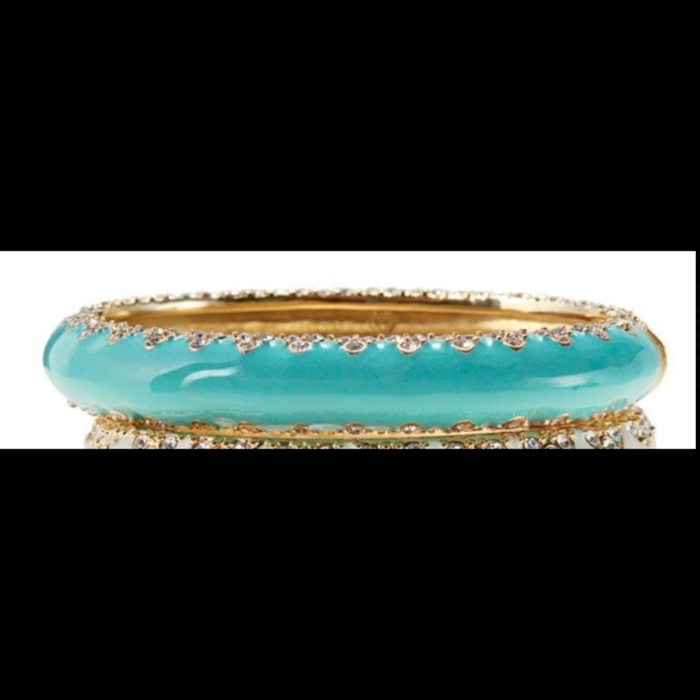 Stella & Dot Aqua Bangle bracelet w/Pave crystals - Picture 3 of 6